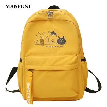 

2020 Fashion Korean Style Backpack Women Cute Cat Print Travel Shoulder Backpack Teenage Girl School Bag Laptop Bag Book Mochila