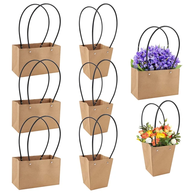 10pcs Kraft Wrapping Bags with Handle for Flowers – Floral Supplies Store