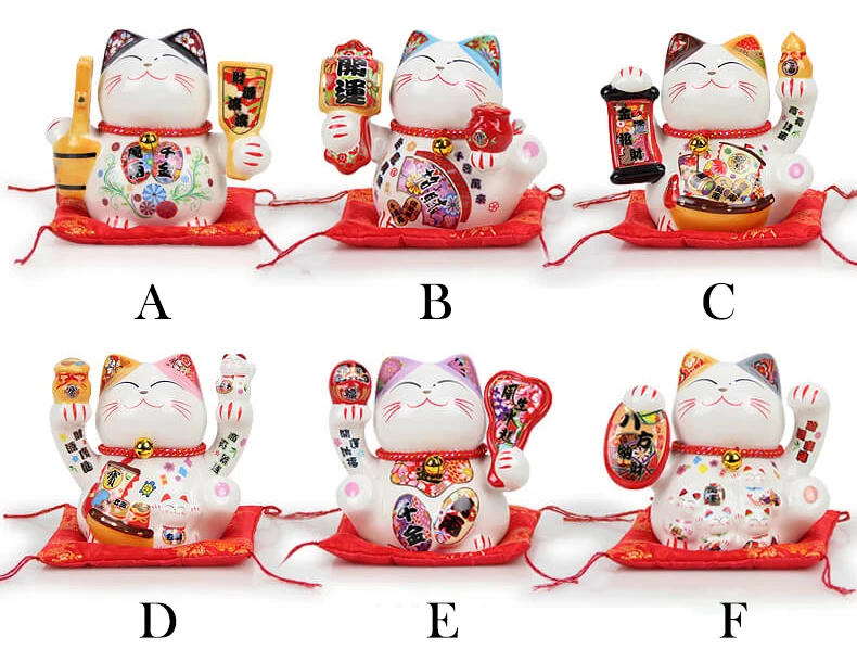 5 дюймов керамика Maneki Neko орнамент Lucky Cat Копилка японская Фортуна кошка фэн шуй статуэтка свадебный подарок