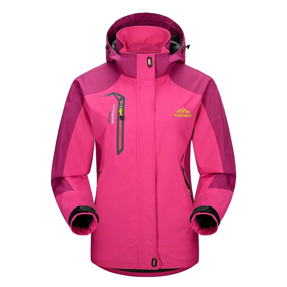 Lixada водонепроницаемая куртка, ветрозащитный плащ, спортивная одежда для активного отдыха, походов, путешествий, велоспорта, спортивное отстегивающееся пальто с капюшоном для женщин - Цвет: Розовый