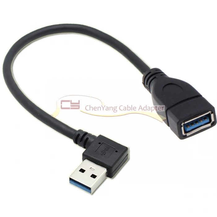 90 градусов USB 3,0 Тип-«Папа-папа» USB 3,0 Тип-Женский удлинитель 20 см 5 Гбит/с