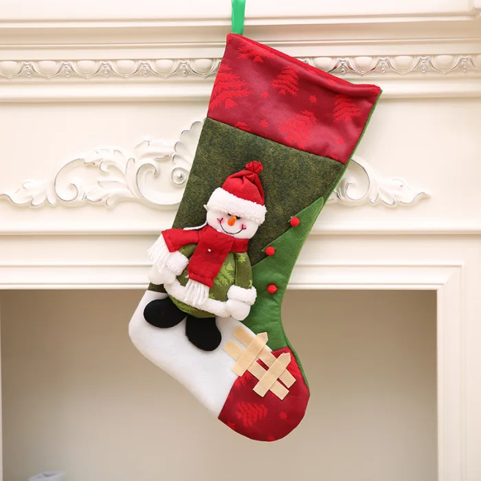 Christmas Stockings Sock Candy Gift Bag Xmas Tree Hanging Decoration for Holiday Party DIN889