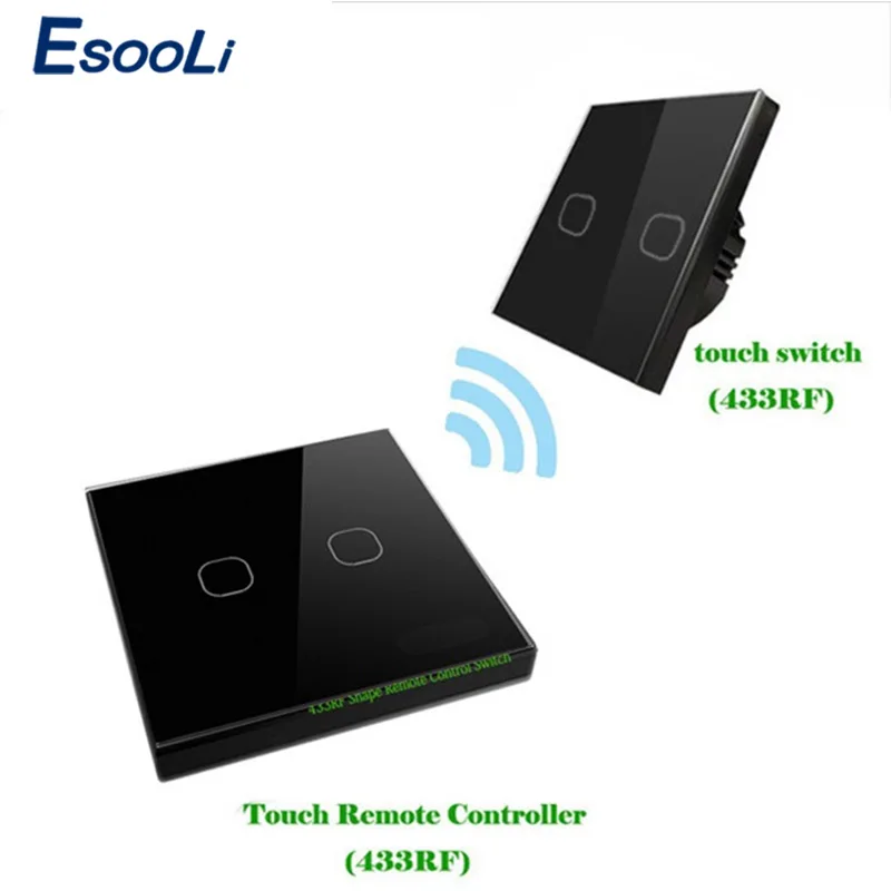 Esooli стандарт ЕС 1/2 банды 2 способ беспроводной дистанционный настенный светильник сенсорный переключатель беспроводной накопитель дистанционный сенсорный переключатель - Цвет: SL-S601-F02-B