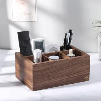 

Wooden Desk Organizer Makeup Storage Box Pen Holder Box Desktop Stationary Home Office Supply Desktop Storage Rack