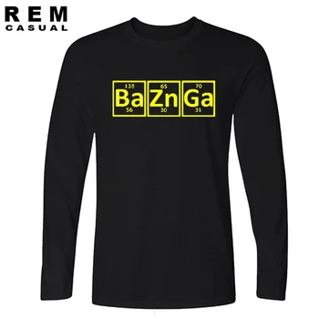 

Casual New Cotton Men T Shirt Bazinga Periodic Table The Big Bang Theory Sheldon Cooper Long sleeve T-shirt