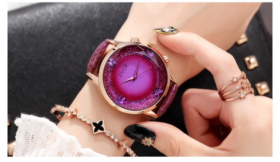 ZIVOK спортивные наручные часы для женщин reloj mujer лучший бренд роскошные женские часы-браслет женские часы с большим циферблатом кожаным