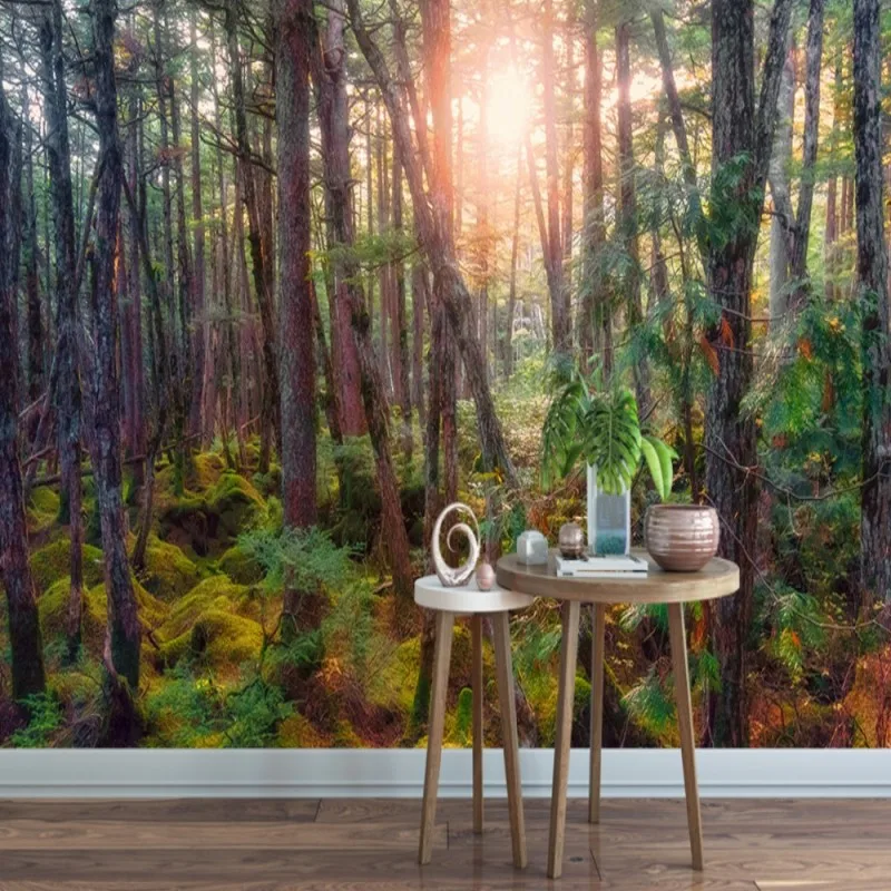 

Dropship Wallpaper Forest Sun Shining Woods Environmental Landscape 3d Foto Mural Custom Wallpaper 3d Duvar Kagidi