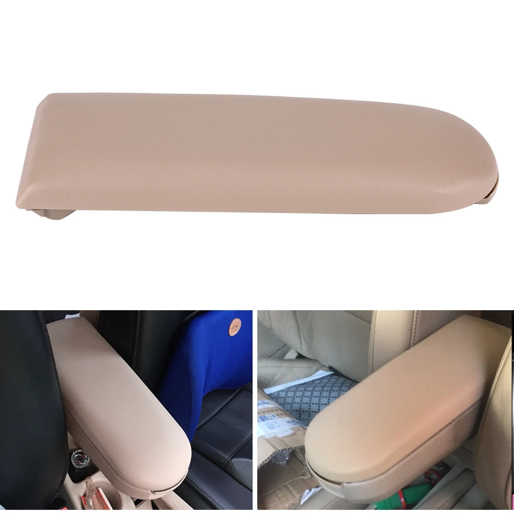 

Car Armrest Cover PU Leather Center Console Armrest Lid Covers Armrest Cover For GOLF JETTA PASSAT BETTLE BORA Beige