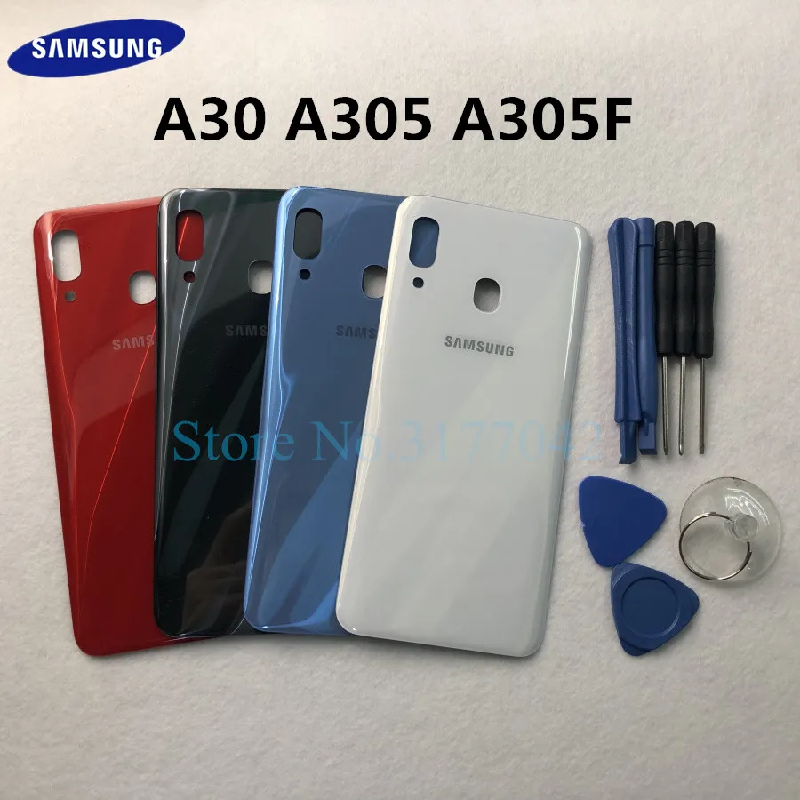 

A30 Back glass Rear Cover Housing Case Battery Door Replacement For Samsung Galaxy A30 2019 A305 A305F A305F-DS + Tools