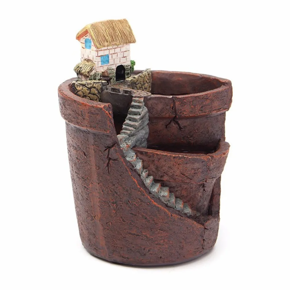 Creative Resin Plants Pot with City of Sky Flowerpot Combination Resin Succulent Plant Pot Flower Basket Planter Pot
