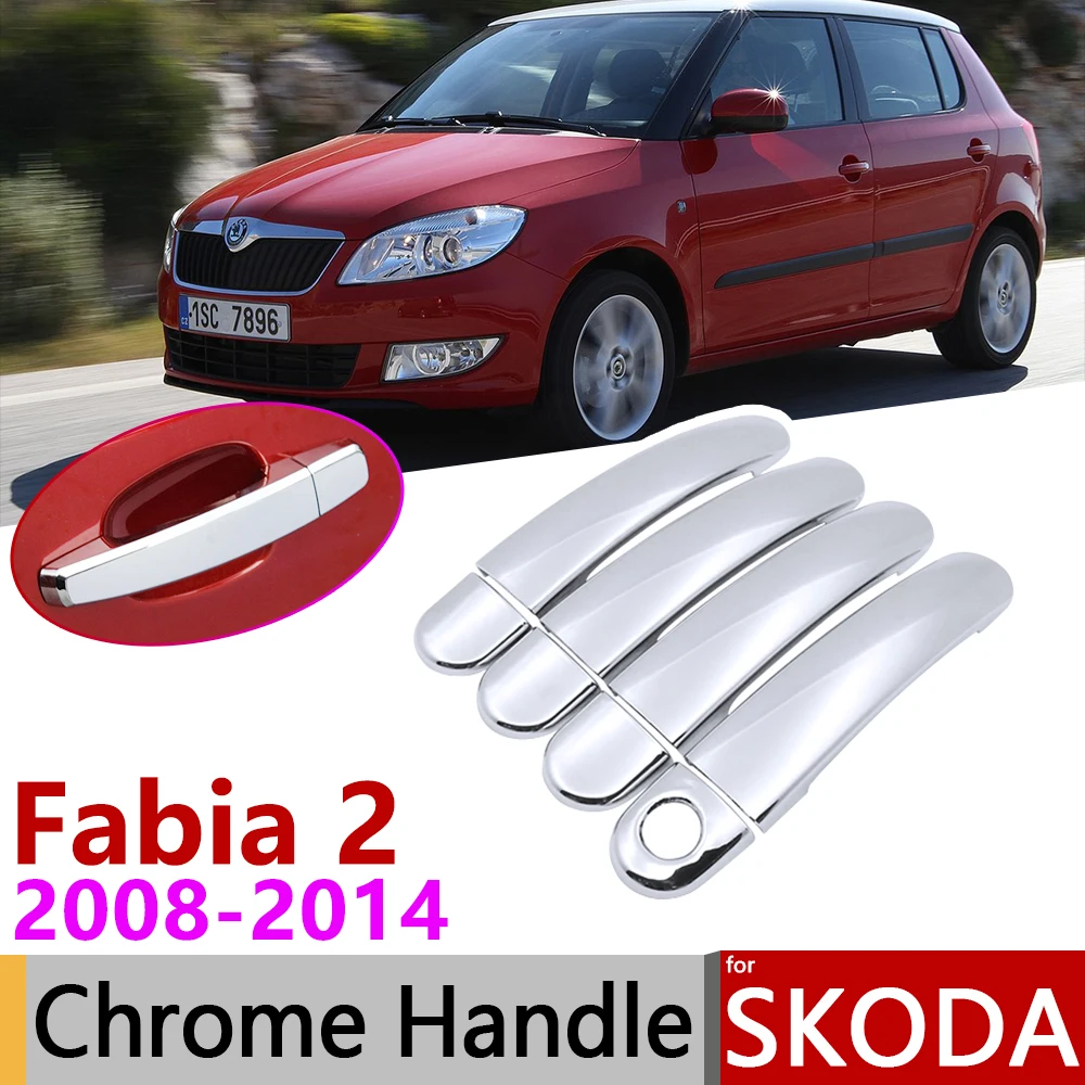 Хромированная крышка ручки двери для Skoda Fabia 2 MK2 5J Набор наклеек отделки 2010 2011 2013 |