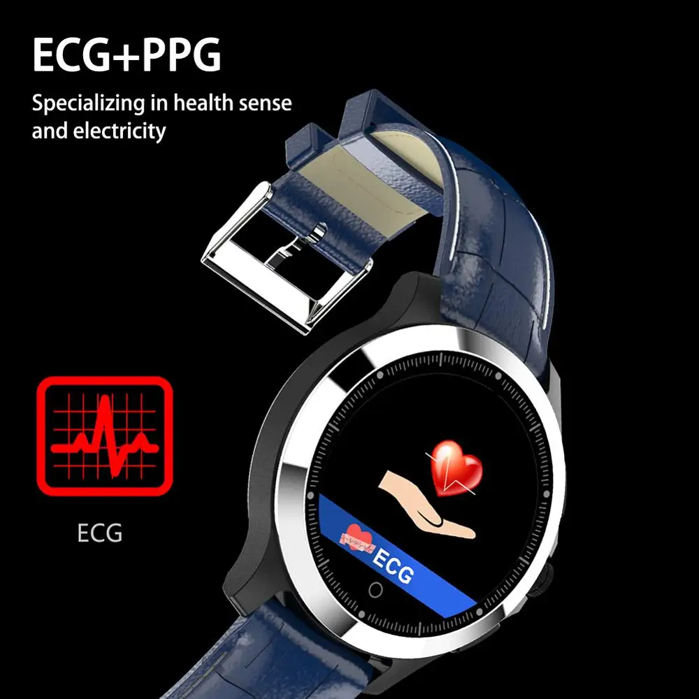 

W8 Smart Watch ECG+PPG Heart Rate Monitor Fitness Tracker Wristwatch IP67 Waterproof Smart Band Men Smartwatch Leather Watch