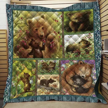 

3D Customize Printed Quilt Blanket Twin Full/Queen King Size Dropshipping Movie Game Bear family 1PCS