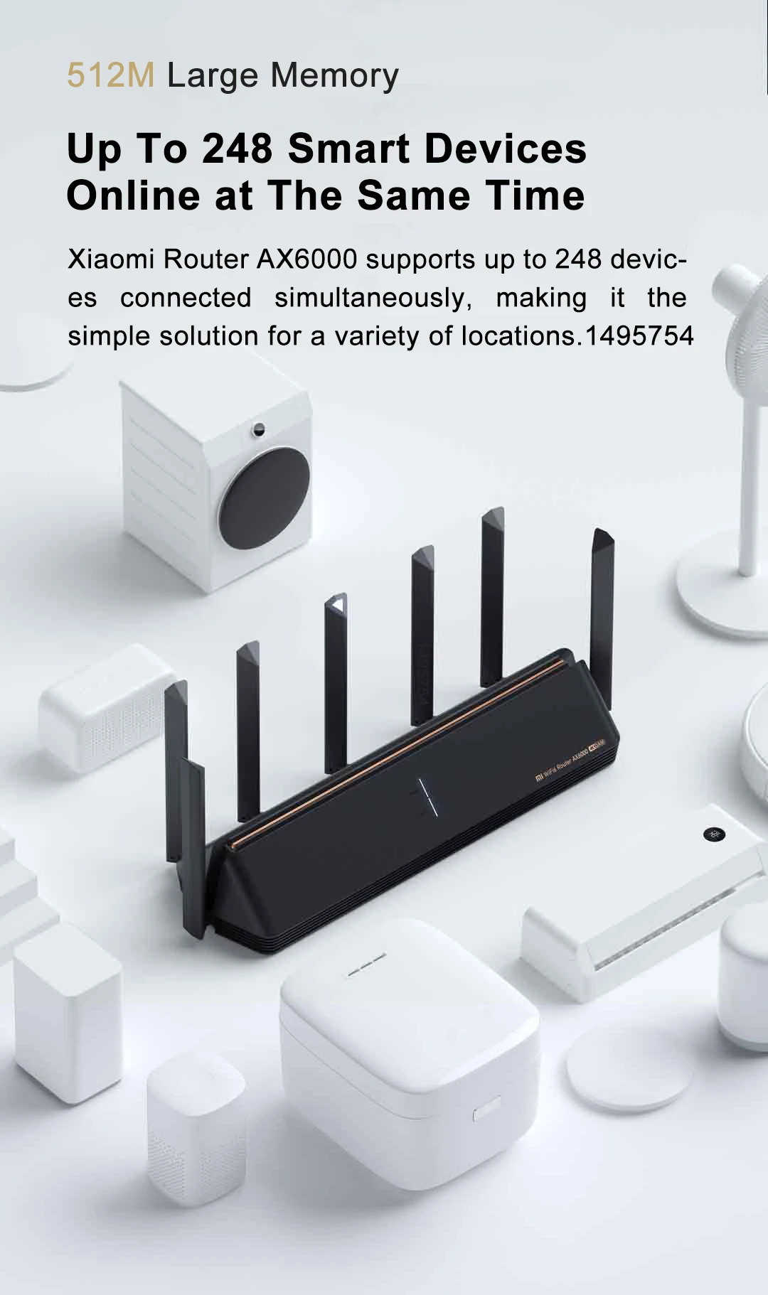 Xiaomi Youpin AX6000 WiFi 6+ 6000Mbs AIoT High Performance Router with ...