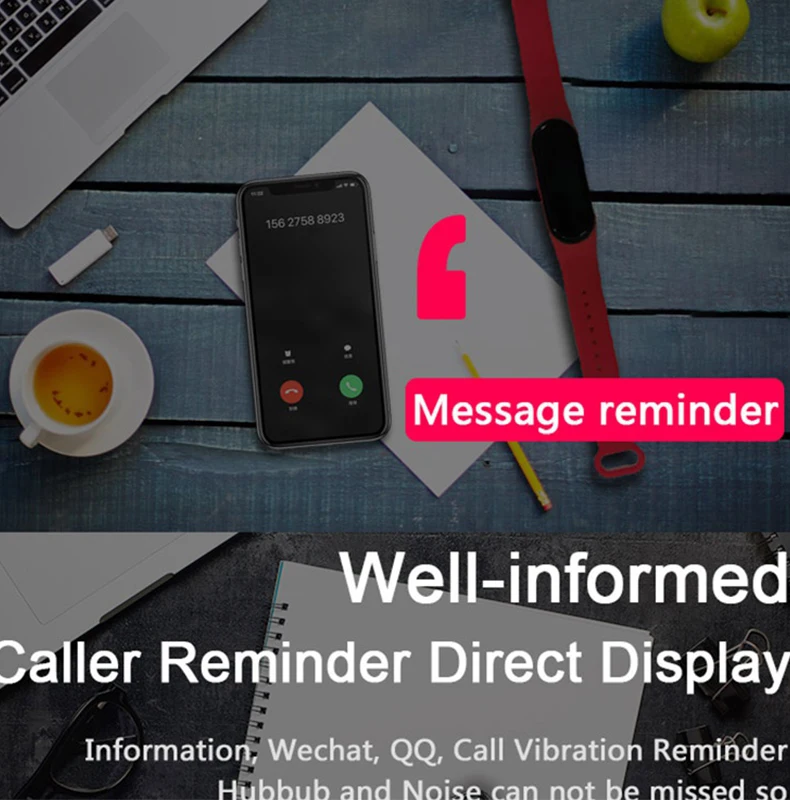 M5 Smart Bracelet Multifunctiona lBand Heart Rate Fitness Tracker Smartband Waterproof Wristband Bluetooth 5 Smart Watch Devices