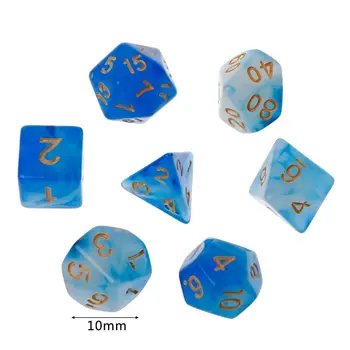 

7pcs/set Polyhedral Sided Dice D4 D6 D8 D10 D12 D20 For Dungeons&Dragon D&D RPG Poly Table Game Q1FF