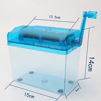 

Mini Blue Shredder A6Manual Crusher Destroyers Paper Documents Cutting Machine for Home Office Desktop SP99