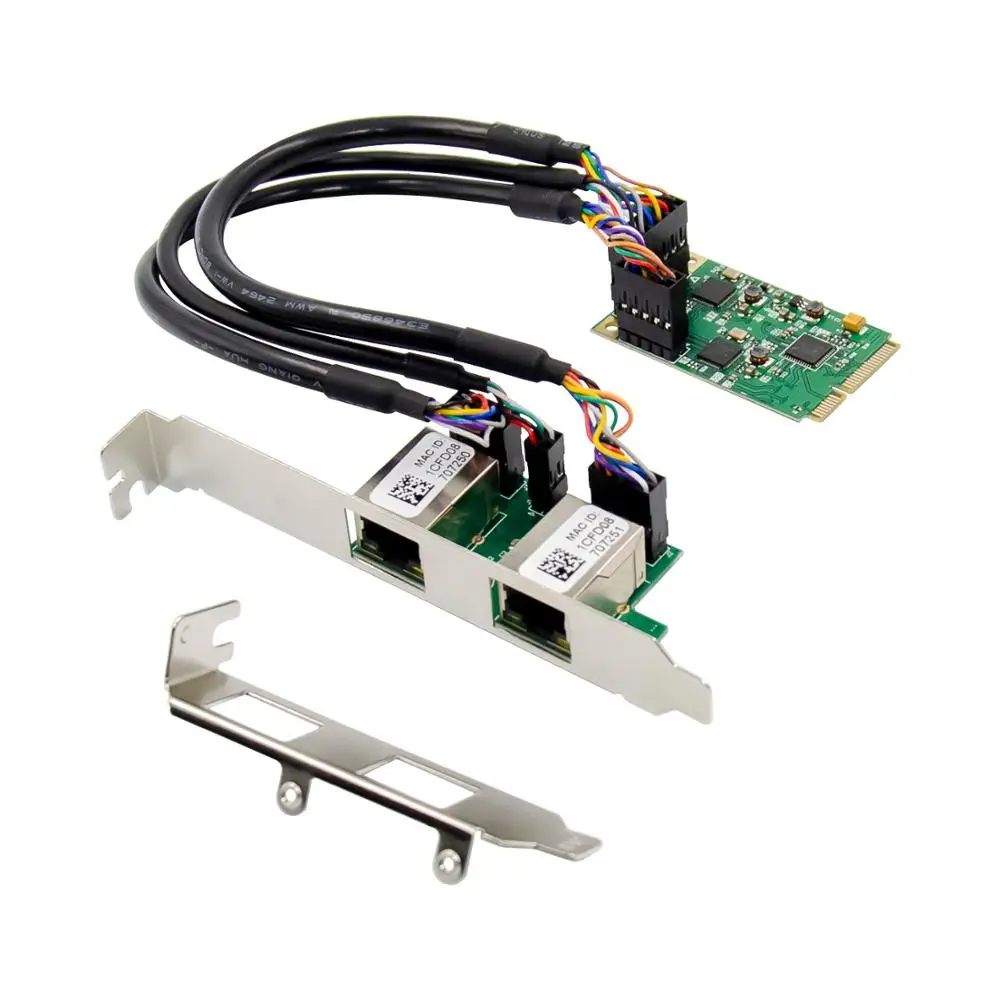 

2 RJ45 Port MINI PCI Express Wired Dual Gigabit Ethernet Adapter Chip REALTEK RTL8111F mini Pcie Server Internal 10/100/1000Mbps