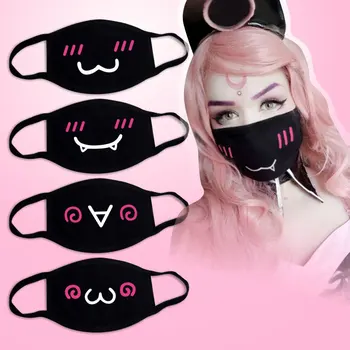 

Cotton Repeatable Mouth Face Mask Anime Cartoon Bear covers mouth Women Men Muffle Face Masks anime kawaii Black washable Masks