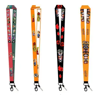 

New 10 pcs Naruto Dragon Ball One Piece lanyard Neck Strap Lanyards Badge Holder Rope Pendant Key Chain Accessorie