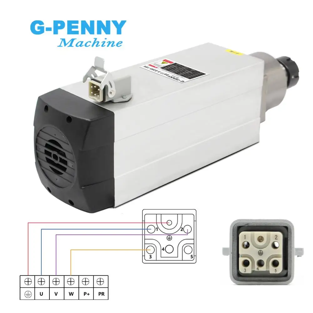 Новое поступление! 220В 380В 7.5кВт ER32 CNC шпиндель с воздушным охлаждением мотор без
