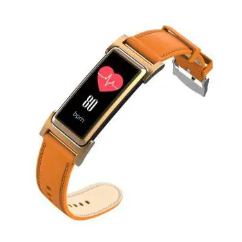 

Business Leather Smart Bracelet Pedometer Heart Rate Sport Wristband Fitness Tracker Waterproof Men Women Watch Gift