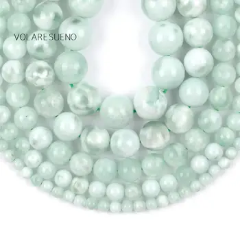 

4/6/8/10/12mm Natural Green Angelite Stone Beads Spacer Beads For Jewelry Making DIY Needlework Bracelet Necklace Accessories