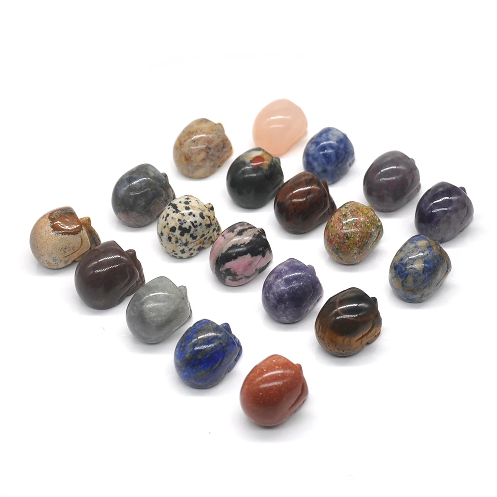 STATUETTE,Picture JasperStatue de crâne en cristal naturel, 1 pièce, guérison, Quartz jaspe