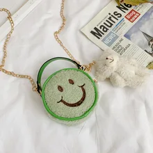 Плюшевый мультяшный женский кошелек для монет с смайликом, Детский кошелек, маленькая сумочка, сумка для денег, carteira bolso mujer bolsa feminina, для маленьких девочек