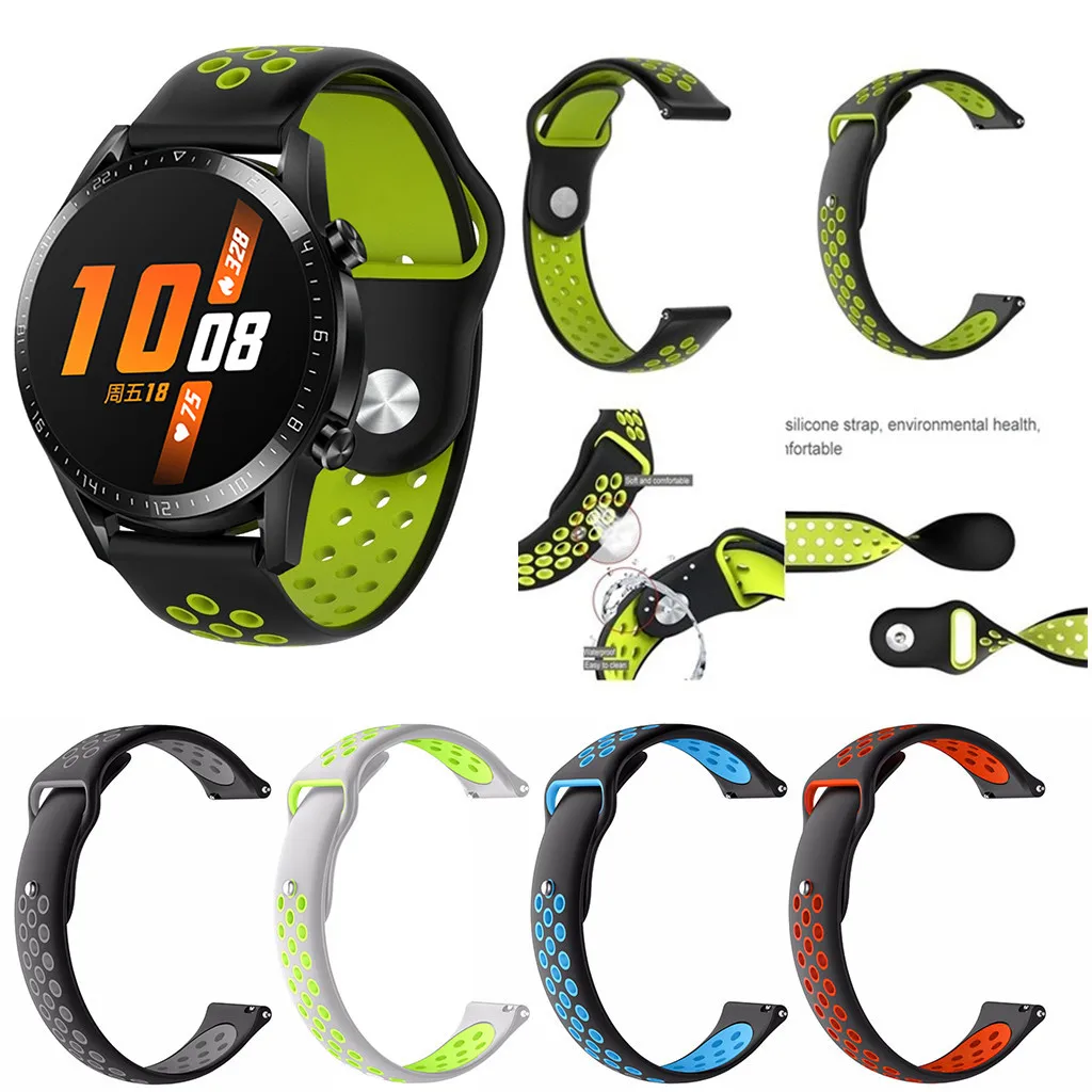 Силиконовые спортивные сменные часы ремешок на запястье для huawei Часы GT2 46 мм