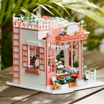 

DIY Dollhouse Kit 3D Assembled Loft Handmade House With Music Movement Mini Cabin For Christmas Birthday Valentine's Day Gift