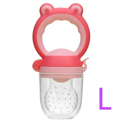 Новорожденный лягушка форма Детская свежая еда фрукты кормушка силиконовая соска-прорезыватель для зубов инструмент игрушка для новорожденного ребенка прорезыватель - Цвет: L Pink