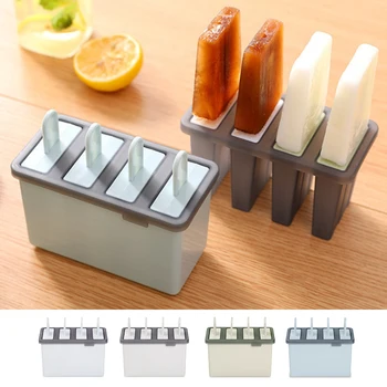 

DIY 4 Grid Mold Popsicle Molds ice Cube Tray Making Tool PP Kitchen Cooking Tool Supplies