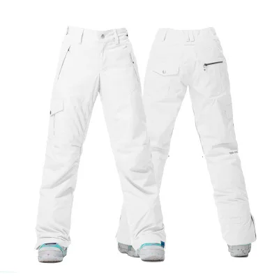 GSOU зимние уличные женские теплые лыжные штаны, одноцветные, двухбортные, водонепроницаемые, ветрозащитные, теплые, дышащие, лыжные хлопковые брюки, размер xs-l - Цвет: one