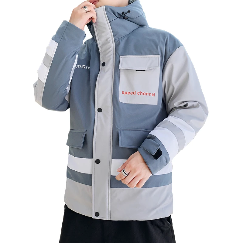 2021  New Winter Warm Fashion Casual Coat Men Jacket Warm Windproof Hood Men Parkas High Quality Coat 8335