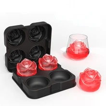 Rose Shaped Ice Cube Mold Whisky Silica Gel Freezing Box, The Mold Is Easier To Form Resin, With Funnel for Water Injection