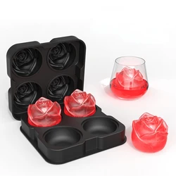 Moule à glaçons en forme de Rose, boîte de congélation de Gel de silice, le moule est plus facile à former résine, avec entonnoir pour Injection d'eau 