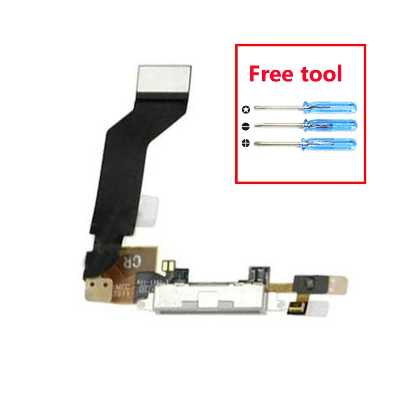 1pcs For iPhone 4S Charger Charging USB Port Dock Connector Flex Cable With Microphone And Headphone Audio Jack iPhone4S | Мобильные