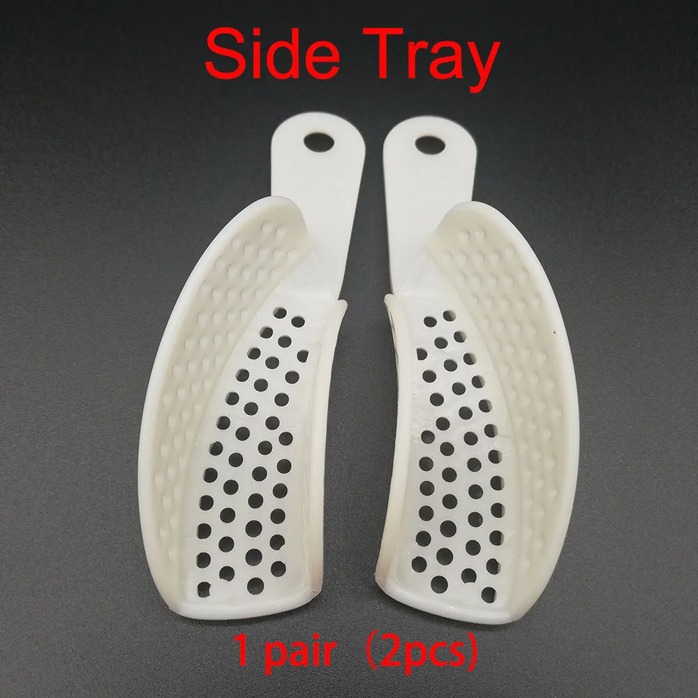 1pairs Side (2pcs) 10 шт./компл. для зубных слепков пластмассовые лотки без сетчатый лоток стоматологические инструменты стоматология лабораторный Материал зубной держатель Лотки - Color: 1pairs Side (2pcs)