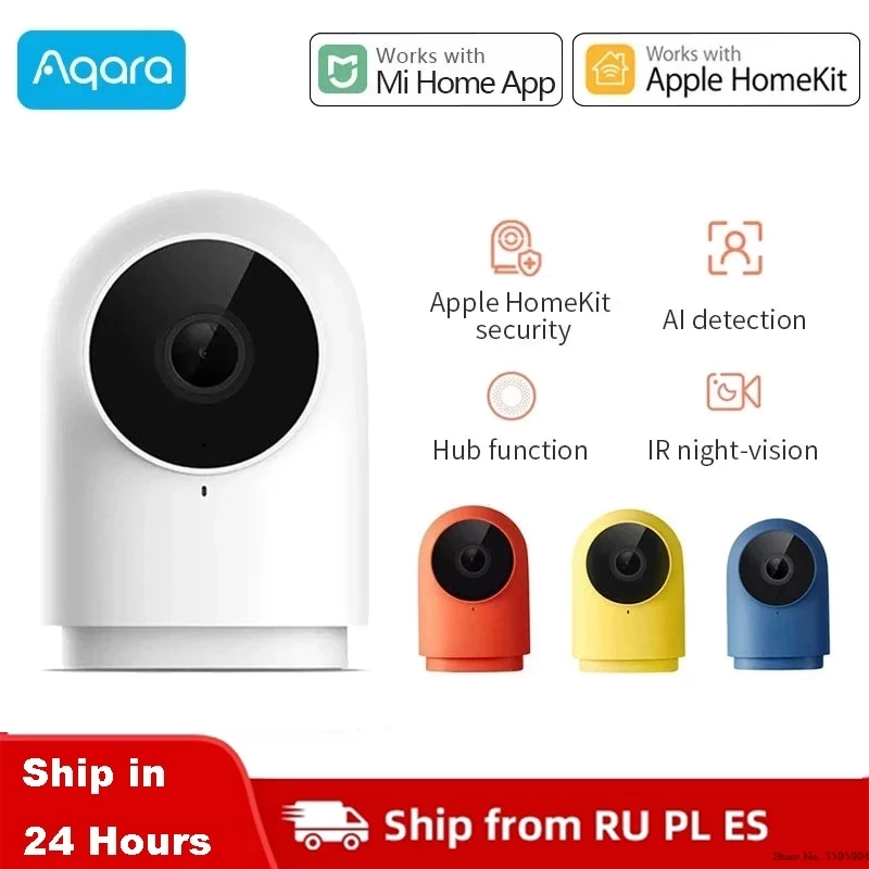 Xiaomi-cámara inteligente Aqara G2H, 1080P, HD, Gateway Edition, visión nocturna, móvil para Apple HomeKit, aplicación Zigbee, seguridad del hogar, 4 colores