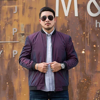 

Autumn Plus Fat plus Size Men Jacket Coat Men's Wear Fat Loose Li Collar Leisure Jacket Top Male Spuer