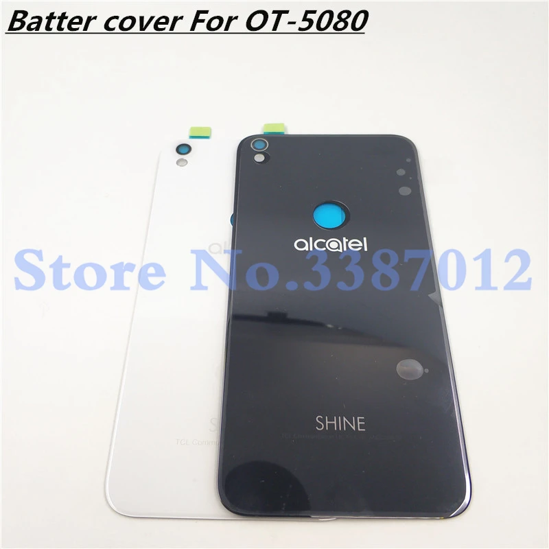 10 шт./лот Одежда высшего качества для Alcatel Shine Lite OT5080 5080 5080U 5080X Стекло Батарея Крышка задняя дверь чехол на заднюю крышку чехол