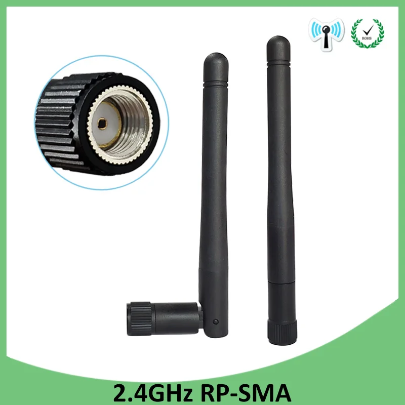 

2pcs 2.4 GHz WiFi Antenna 3dBi Aerial RP-SMA Male Connector 2.4ghz antena wi fi antenne For Wireless Router Wifi Booster
