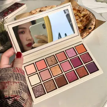 

Sweet Mint 18 Color Eyeshadow Palette Matte Glitter Sequins Beginner Girl Eyeshadow Shimmer Palette Lasting Waterproof Cosmetic