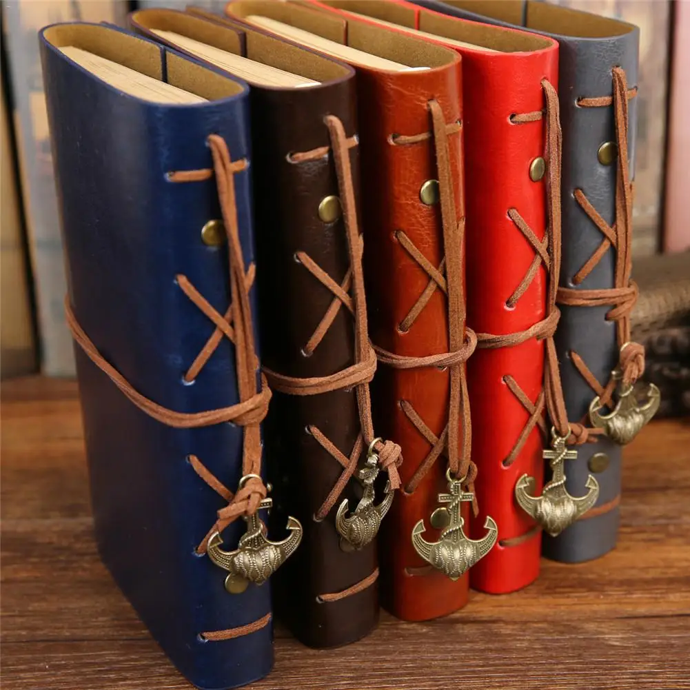 

Retro Style Vintage Pirate Diary Notebook Agenda With Leather Cover Loose Leaf Note Book For School Stationery Notepad Travel