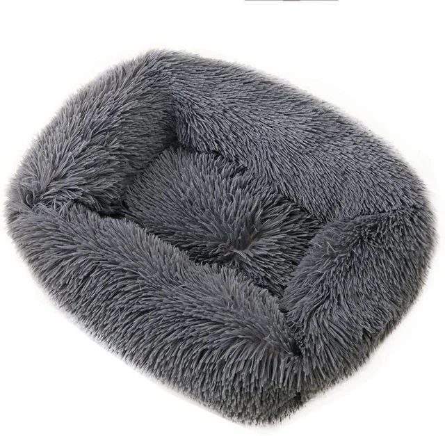Square Dog Cat Bed with side Cover Medium Large Sofa Plush Kennel Winter Warm Puppy Mat Nest Soft House Non-slip Basket Cushion 2