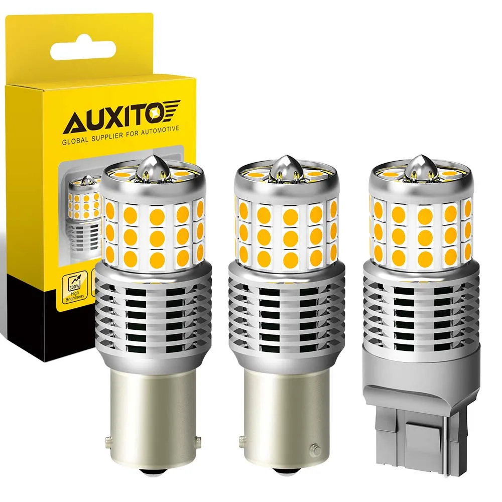 

Светодиодная лампа AUXITO BA15S 1156 Canbus BAU15S P21W PY21W, 2 шт. светодиодный светодиодсветильник ПА 7440 T20 W21W для указателей поворота, без ошибок, 1500K, 24 Вт, янтарная