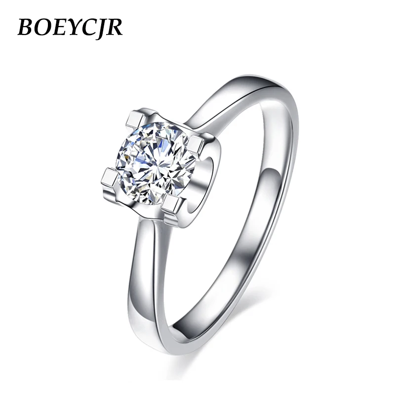 BOEYCJR 925 серебро 1ct/2ct/3ct F цвет Moissanite VVS обручальное свадебное кольцо с бриллиантом