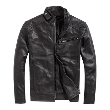 

Free shipping.plus size Brand leather clothing,man genuine leather Jackets,slim sheepskin jacket,sales.men casual style coat.