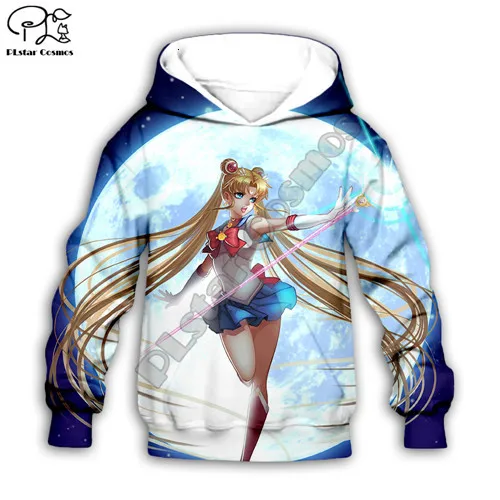 Kids hoodies Детская одежда для маленьких девочек; толстовка с 3D принтом «Сейлор Мун» и «Галактика»; свитер для дочки с принтом; рубашка Tsukino Usagi; пуловер на молнии для малышей; 3 - Цвет: Kids hoodies